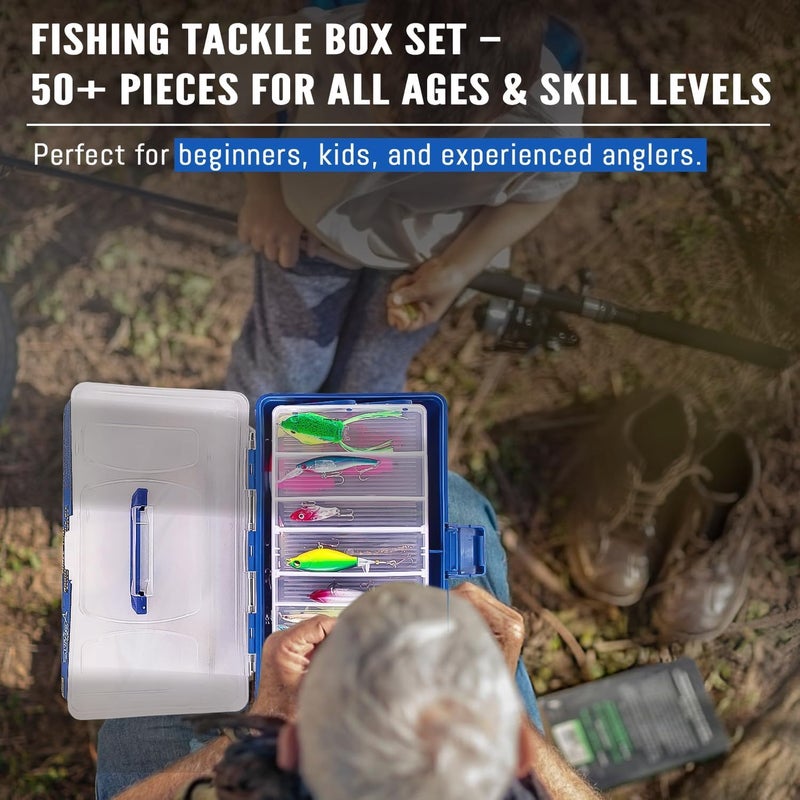 Vipfish 448-Pcs Fishing Lures Kit – Complete 3-Layer Tackle Box Set with Hooks, Weights, Bobbers, Pliers, Rigs, Leaders, Fluorocarbon Line, Accessories & More for Kids Fishing Gear - Image 5